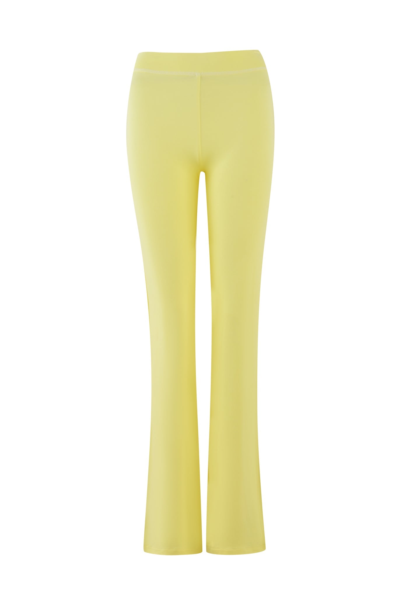 The BLARE TRACKPANT - YELLOW by I.AM.GIA is displayed on a plain white background, highlighting its high-waisted, flared design.