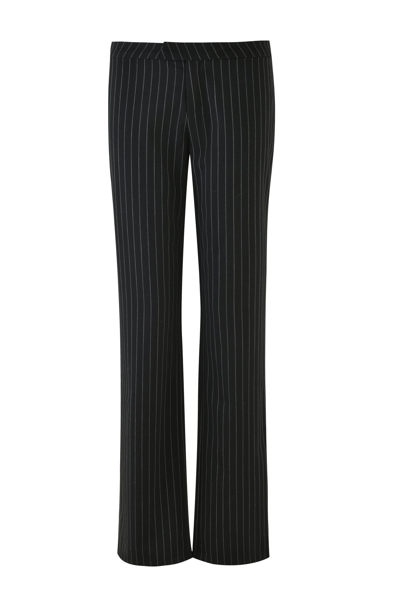 I.AM.GIA's MARRION PANT - BLACK showcases a sleek, low-rise waist and straight-leg design set against a plain white background.