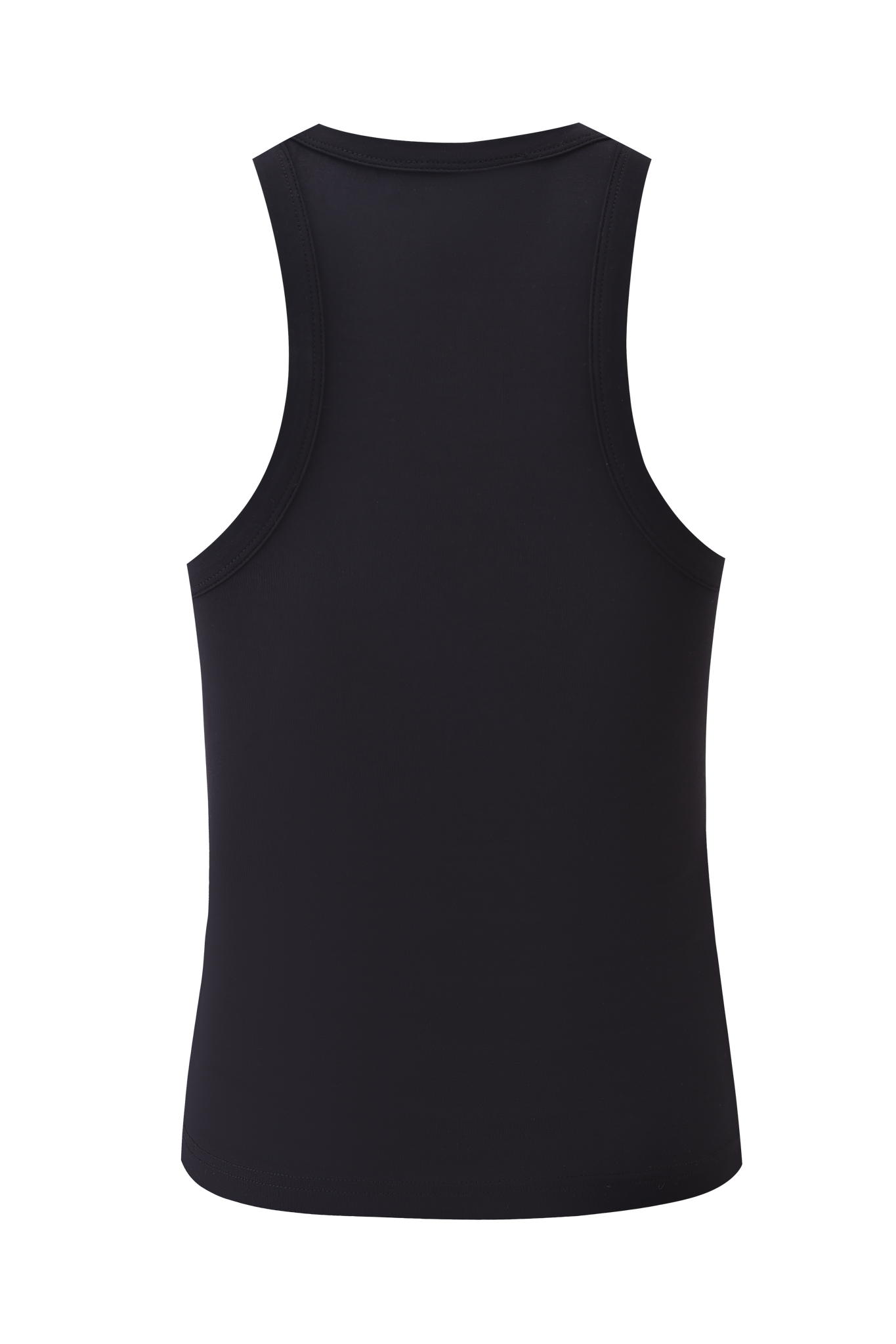 The I.AM.GIA CANCER ZODIAC TANK in black, featuring a body-con fit, is displayed from the back against a neutral background.
