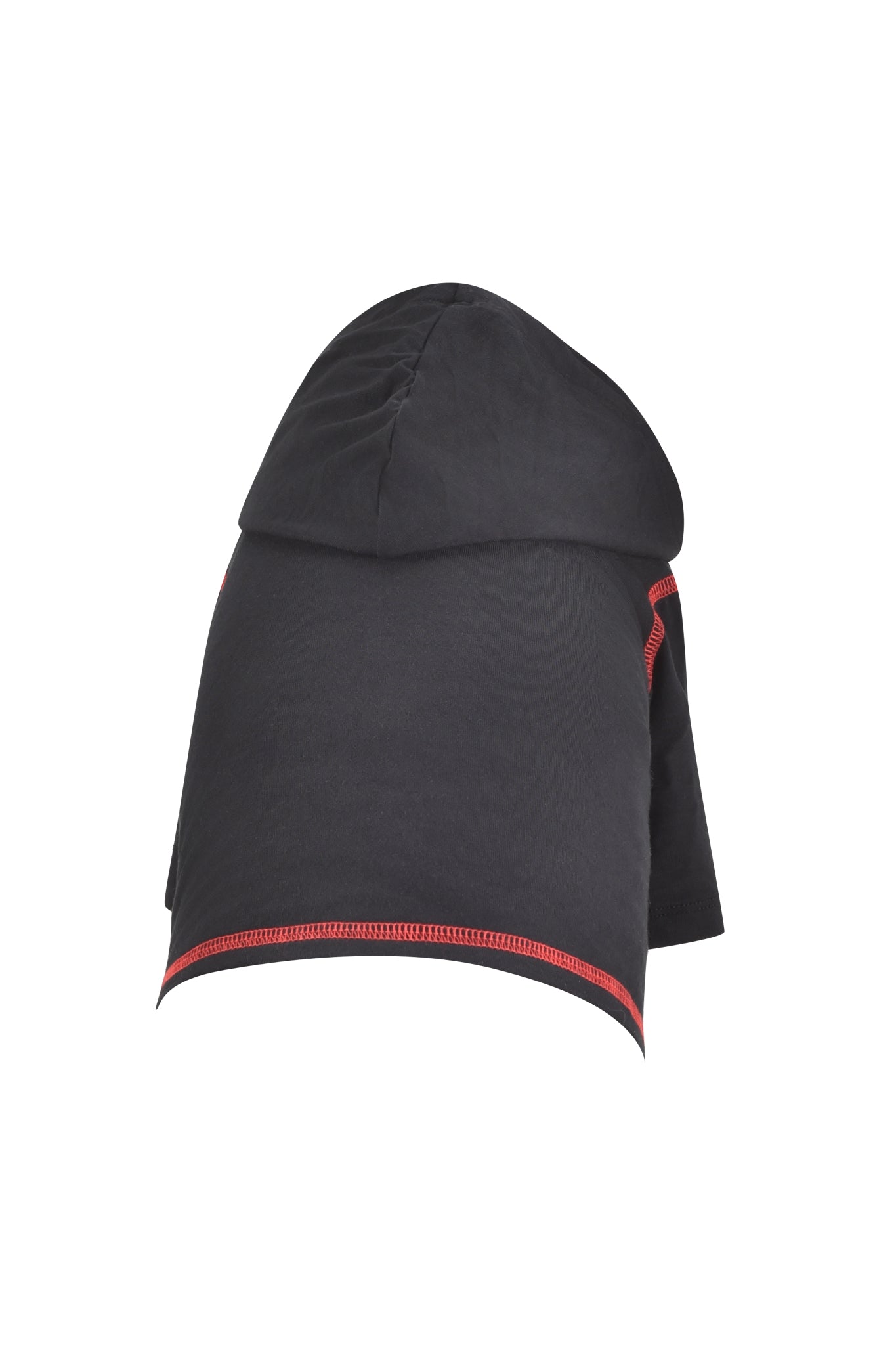 The BLARE BEST FRIEND DOG HOODIE - BLACK PSYCHO by I.AM.GIA features bold red stitching and a relaxed hood, shown from the back on a white background—ideal for coordinating pet looks inspired by the Blare style.