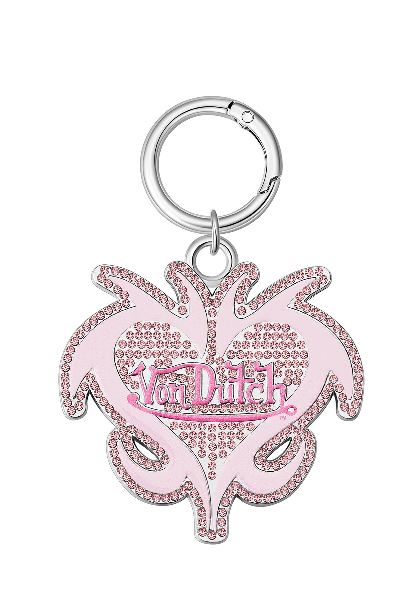 Add Y2K flair to your accessories with the I.AM.GIA X VON DUTCH LOGO KEYCHAIN in pink, featuring a silver logo and stylish design—perfect for showing off your brand love.